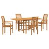 vidaXL Garten Essgruppe 5 stk. Braun Massivholz Teak