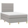 vidaXL Boxspringbett mit Matratze & LED Hellgrau 120x200 cm Stoff