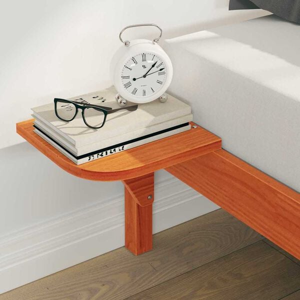 vidaXL Bettgestell mit Nachttischen Wachsbraun 180 x 220 cm