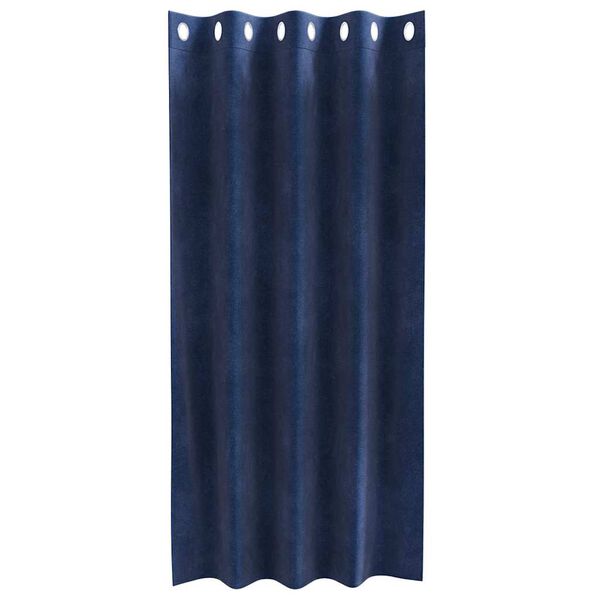 vidaXL Verdunkelungsvorhänge 2 pcs Dunkelblau 140 x 175 cm Samt