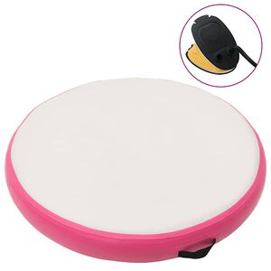 vidaXL Aufblasbare Gymnastikmatte mit Pumpe 100x100x10 cm PVC Rosa
