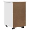 vidaXL Rollschrank Mit Rad Wei&szlig; 34 x 39 x 56 cm Massivholz Kiefer