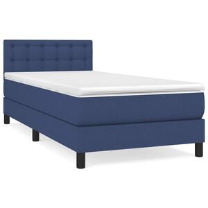 vidaXL Boxspringbett mit Matratze Blau 80x200 cm Stoff