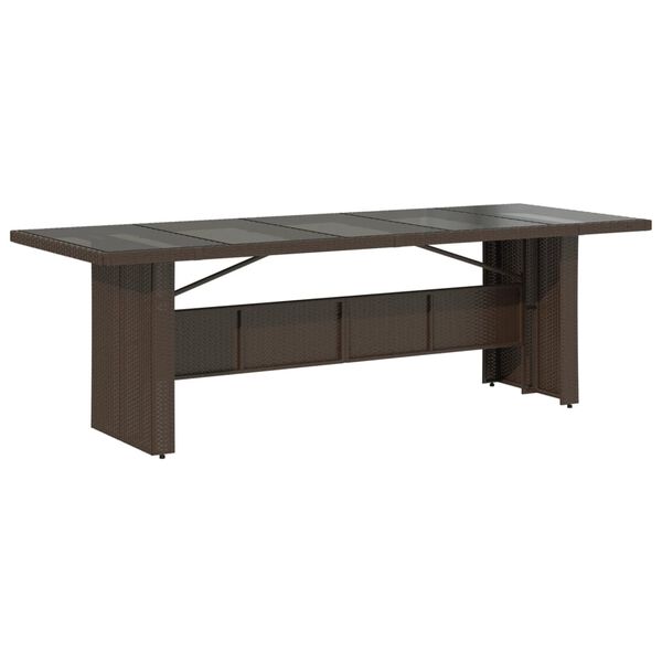 vidaXL 9-tlg. Garten-Bistro-Set mit Kissen Braun Poly Rattan