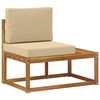 vidaXL Outdoor-Sofagarnitur mit Kissen 4 St&uuml;ck Natur und Beige