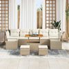 vidaXL Garten-Sofa-Set mit Kissen mit Speicher 10 pcs Beige und Creme