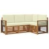 vidaXL Outdoor-Sofagarnitur 4 Stk. Natur und Creme Polyester