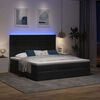 vidaXL Ottoman-Bett mit Matratzen & LEDs Schwarz 180x200 cm Samt