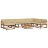 vidaXL Outdoor-Sofagarnitur 9 pcs Natur und Beige Massivholz Akazie