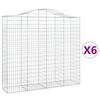 vidaXL Gabionen mit Hochbogen 6 Stk. 200x50x180/200cm Verzinktes Eisen