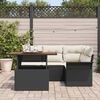 vidaXL Garten-Sofa-Set mit Speicher 5 pcs Schwarz Poly Rattan