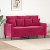 vidaXL 2-Sitzer-Sofa Weinrot 120 cm Samt