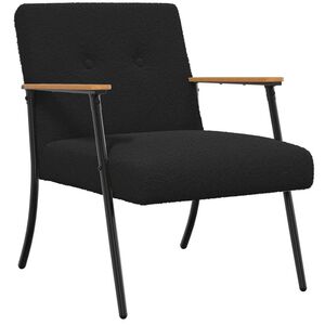 vidaXL Sessel Schwarz Lockiger woll&auml;hnlicher Stoff