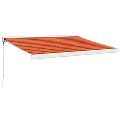 vidaXL Markise Einziehbar Orange und Braun 3,5x2,5 m Stoff & Aluminium