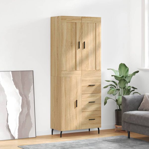 vidaXL Highboard Sonoma-Eiche 69,5x34x180 cm Holzwerkstoff