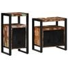 vidaXL Badezimmerm&ouml;bel-Set mit Regal 2 pcs Braun Massives Altholz