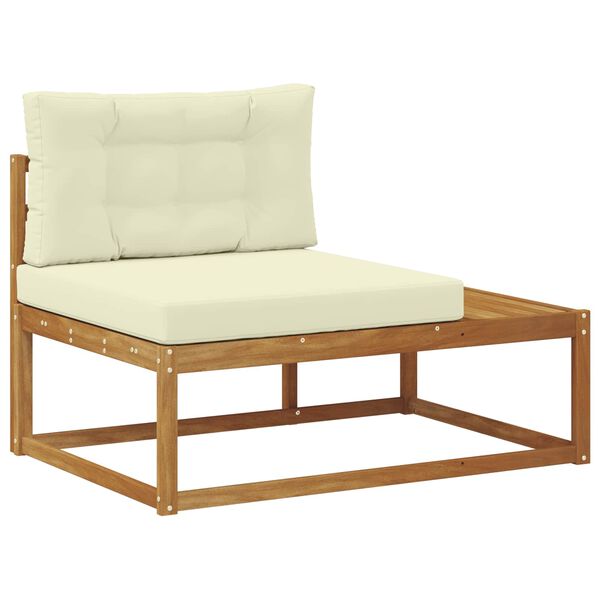 vidaXL Outdoor-Sofagarnitur mit Kissen 2 St&uuml;ck Natur und Creme