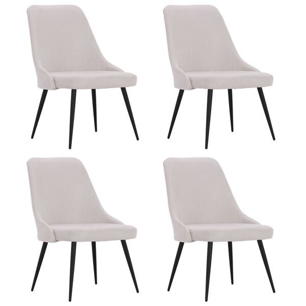 vidaXL Esszimmerst&uuml;hle 4 Stk. Creme Stoff