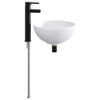 vidaXL Waschbecken mit Wasserhahn und Abfluss Matt Schwarz