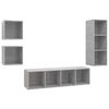 vidaXL 4-tlg. TV-Schrank-Set Betongrau Holzwerkstoff