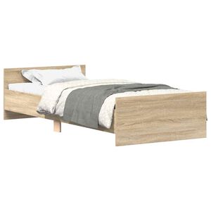 vidaXL Bettgestell ohne Matratze Sonoma-Eiche 90x200 cm Holzwerkstoff