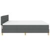 vidaXL LED Boxspringbett mit Matratze Dunkelgrau 200 x 200 cm Stoff
