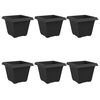 vidaXL Quadratischer Blumentopf 6 pcs Schwarz 43 x 43 x 33,5 cm