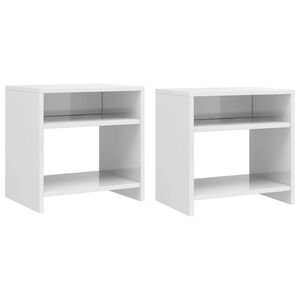 vidaXL Nachttische 2 Stk. Hochglanz-Wei&szlig; 40x30x40 cm Holzwerkstoff