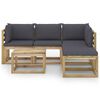 vidaXL 6-tlg. Garten-Lounge-Set mit Anthrazit Kissen