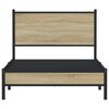 vidaXL Metallbett ohne Matratze Sonoma-Eiche 100x200 cm