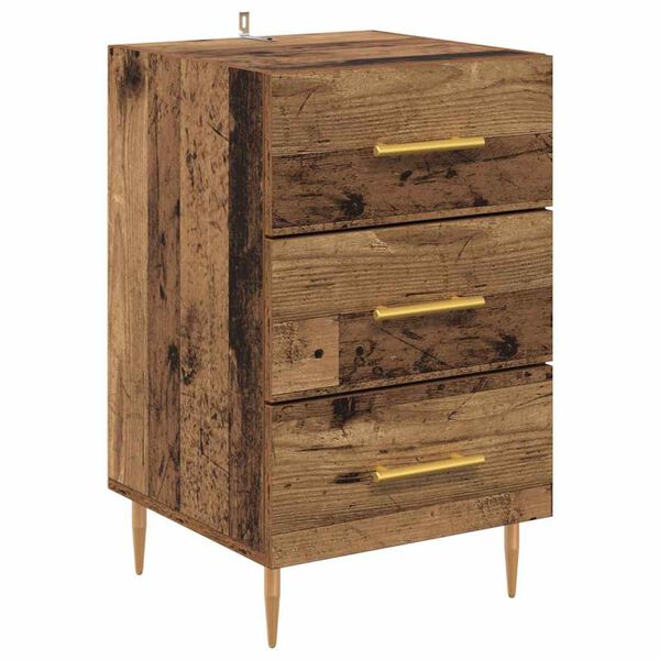 vidaXL Nachttisch mit Schubladen Altholz 40 x 40 x 66 cm Holzwerkstoff