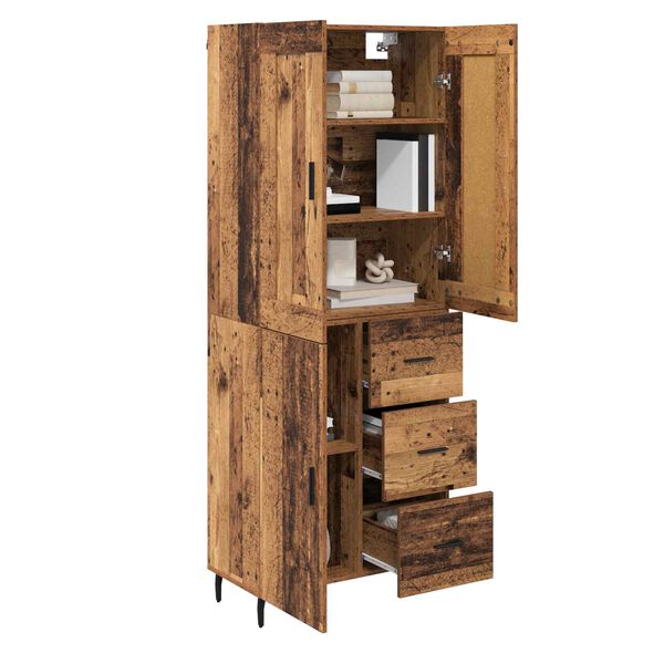 vidaXL Highboard mit Schubladen 2 pcs Altholz Holzwerkstoff