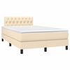 vidaXL Boxspringbett mit Matratze & LED Creme 120x200 cm Stoff