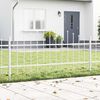 vidaXL Gartenzaun 7 pcs Wei&szlig; 170 x 140 cm Pulverbeschichteter Stahl