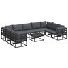 vidaXL Gartensofa-set mit Kissen 10 pcs Schwarz Aluminium