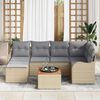 vidaXL Garten-Sofa-Set 7 pcs Beige Poly Rattan