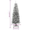vidaXL Künstlicher Weihnachtsbaum Schlank mit Schnee 150 cm PVC & PE