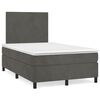 vidaXL Boxspringbett mit Matratze Dunkelgrau 120x190 cm Samt