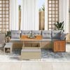 vidaXL Garten-Sofa-Set 9 pcs Beige und Hellgrau Poly-Rattan