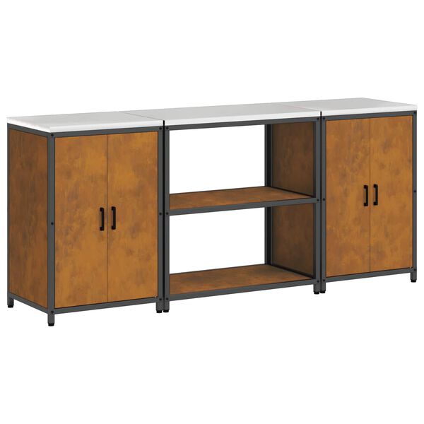 vidaXL Aufbewahrungsset f&uuml;r die K&uuml;che 3 pcs Rostig Wetterfeststahl