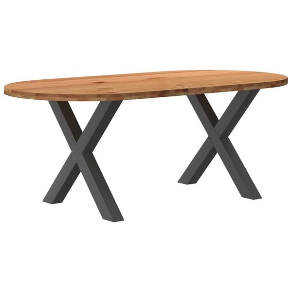 vidaXL Esstisch Hellbraun 200x100x74 cm Massivholz Eiche Oval