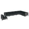 vidaXL 8-tlg. Garten-Lounge-Set mit Kissen Poly Rattan Dunkelgrau