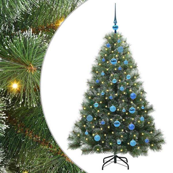 vidaXL K&uuml;nstlicher Weihnachtsbaum mit 150 LEDs Gr&uuml;n 150 cm PE und PVC