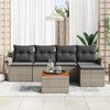 vidaXL Gartensofa-set mit Kissen 6 pcs Grau Poly-Rattan