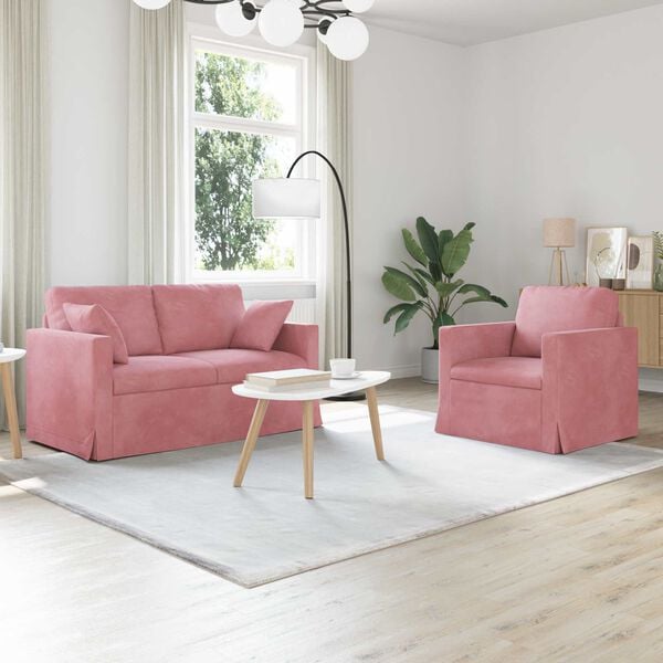 vidaXL Sofa 2 pcs Rosa Gesamtabmessungen: 138 x 78 x 80 cm (B x T x H)