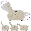 vidaXL Elektrischer Massagesessel mit Aufstehhilfe Creme Stoff