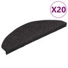vidaXL Stufenmatten Selbstklebend 20 Stk. Schwarz 65x22,5x3,5 cm