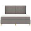 vidaXL Boxspringbett mit Matratze Taupe 200 x 180 cm Stoff