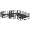 vidaXL Gartensofa-set mit Kissen 9 pcs Schwarz Stahl