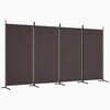 vidaXL 4-tlg. Paravent Braun 346x180 cm Stoff